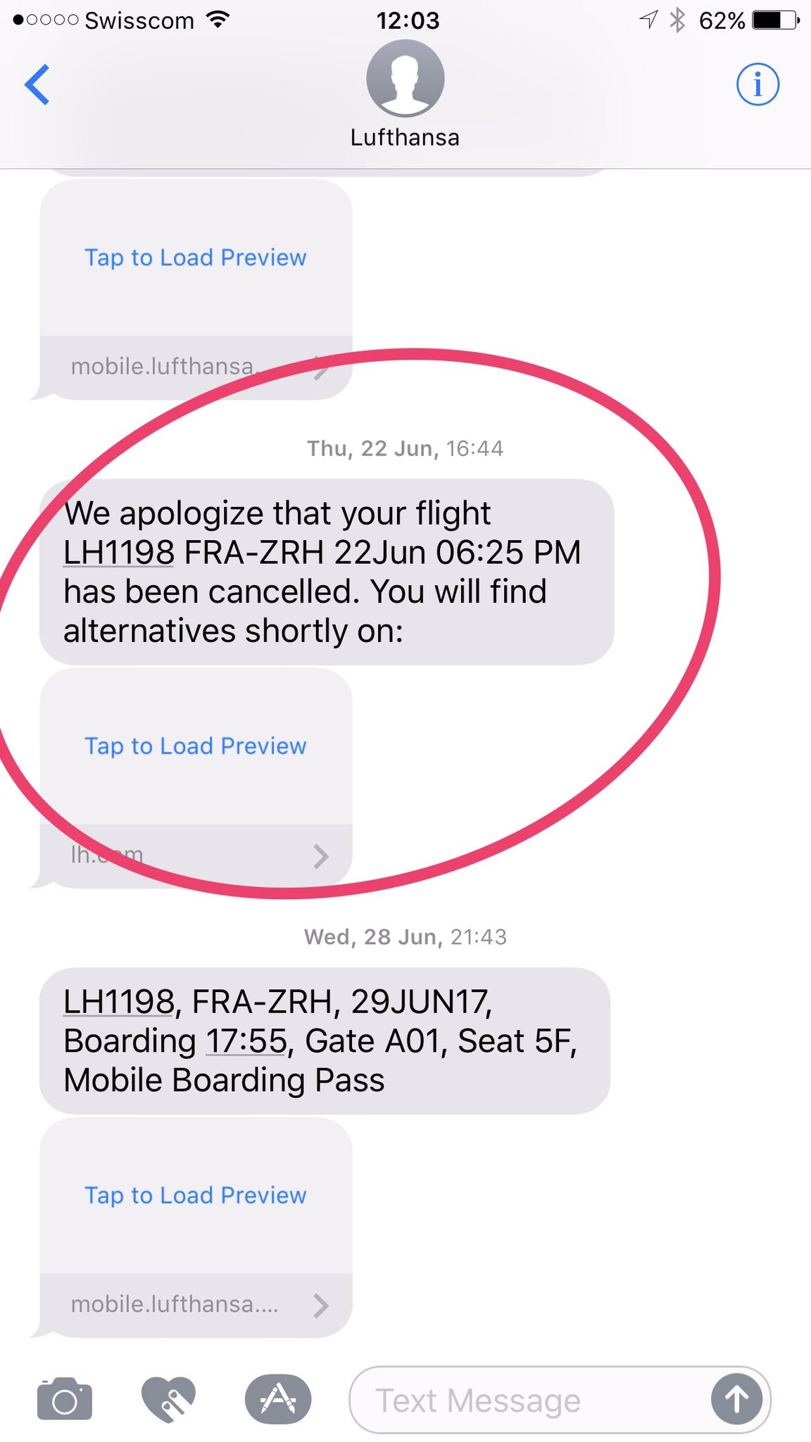 Samantha Walmsley on Twitter: "Swiss cancelled flight. Refusing to