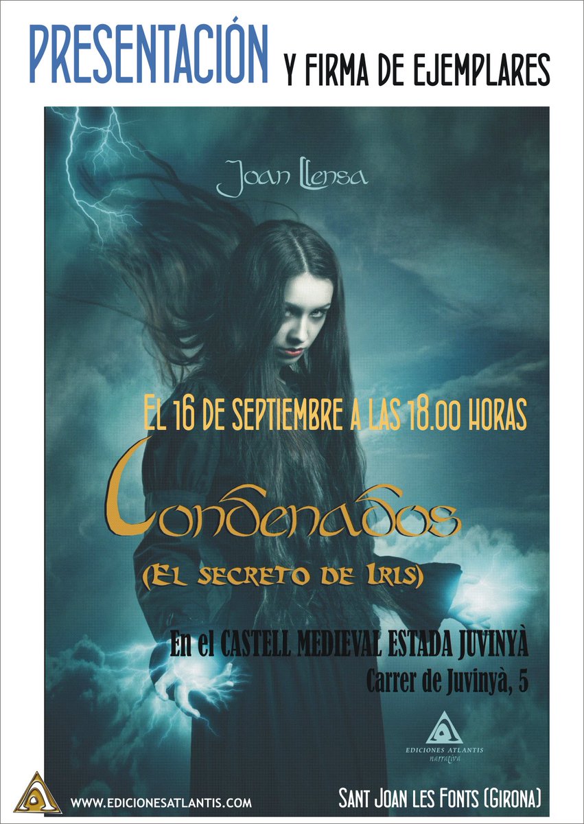 santjoanfontsaj's tweet photo. Dissabte al Castell Juvinyà @joanllensa presenta el seu nou llibre "CONDENADOS" Presentació i firma d'exemplars a les 18h
#Santjoanlesfonts https://t.co/j2TmSokv8k