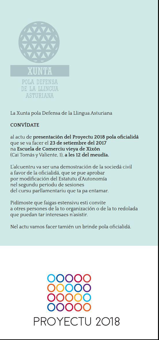 SUATEA's tweet photo. El 23/09 Presentación campaña PROYECTU 2018 pola oficialidá en Xixón.
#P2018 #Oficialidá
https://t.co/TOPV78OR00
https://t.co/L3jUQ4PUz7 https://t.co/tyjetRXwH0