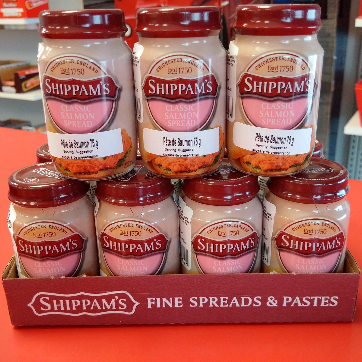SimplyBritish's tweet photo. After a long process were super happy to have #shippams salmon, crab to follow. Blast from the past! https://t.co/9XGzgB7e20