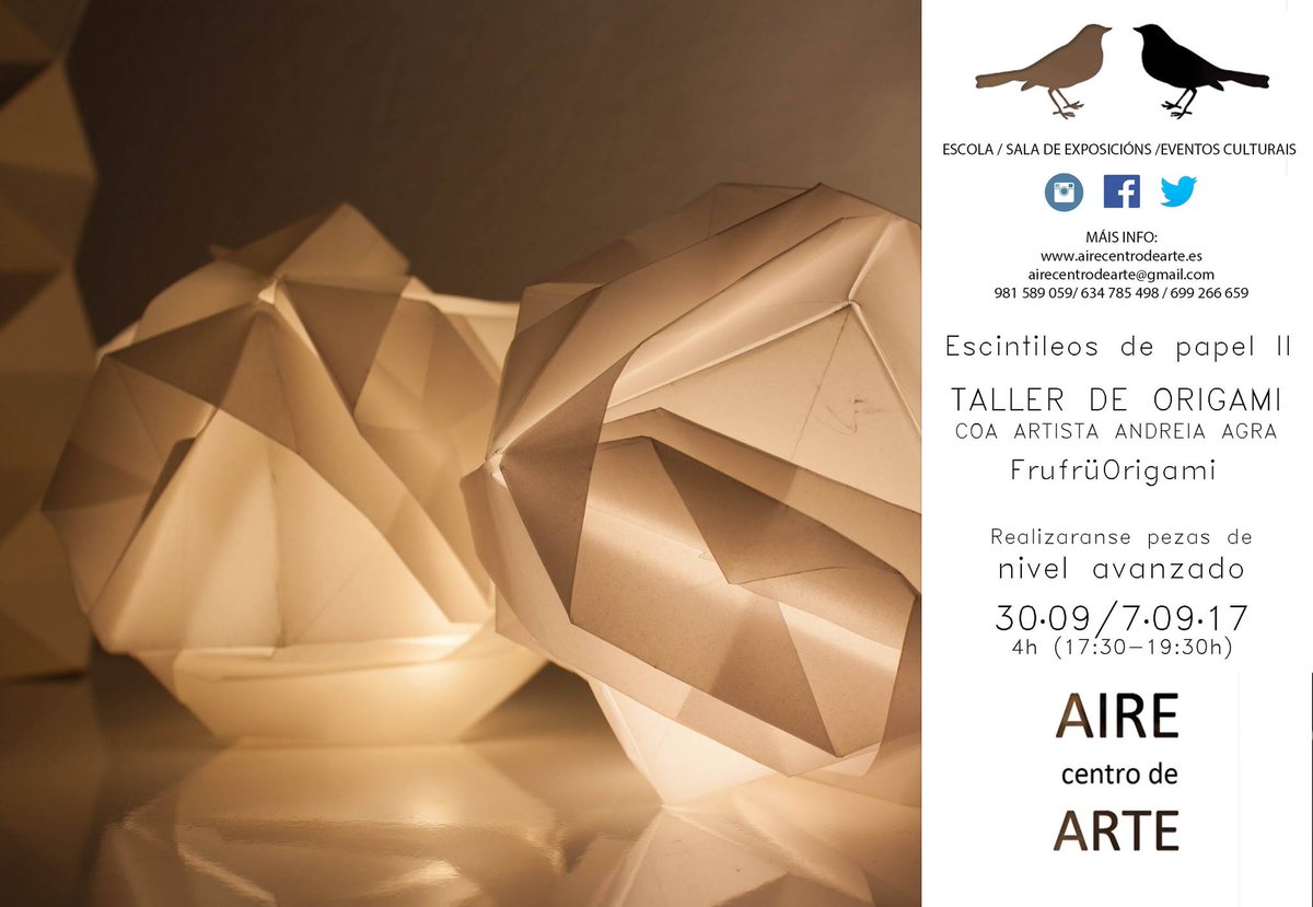 AirecentrodeArt's tweet photo. Volven os obradoiros con @frufruOrigami !! vides? https://t.co/iAaqNhzOTu