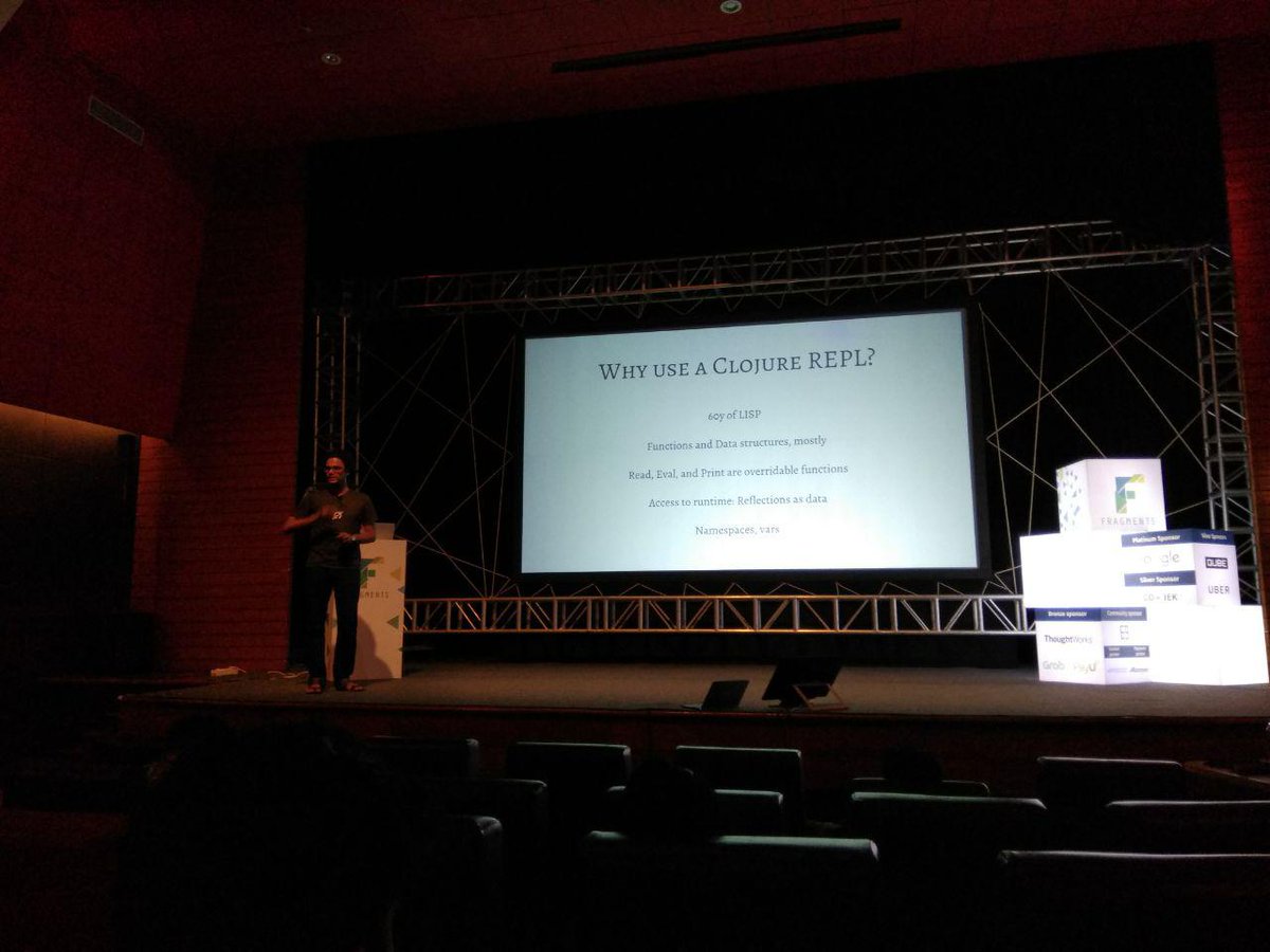 shafeeq_k's tweet photo. . @SrihariSriraman from @nilenso talking about REPL Driven Development #fragmentsconf https://t.co/Qc9sz2b5DT