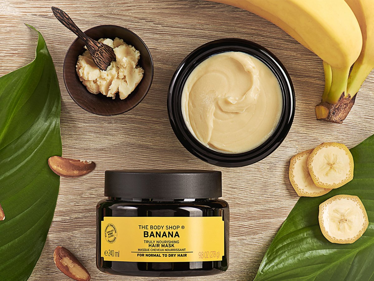 Body shop Banana маска. Маска банан the body shop. Боди шоп банановая маска для волос банан. Маска Truli.