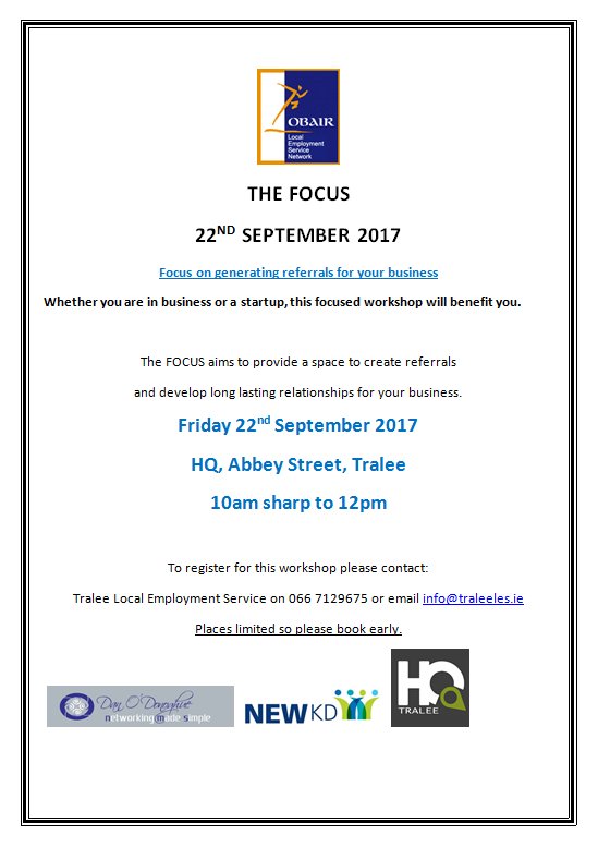 NEWKDNews's tweet photo. The FOCUS is happening again @HqTralee #Kerry #business #Entrepreneur #networking #newkd https://t.co/rLPzhNedad