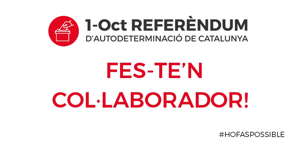 HoFasPossible's tweet image. Cerquem personal col·laborador de l’administració electoral per a tots els municipis de Catalunya. goo.gl/DEShp3 #HoFasPossible