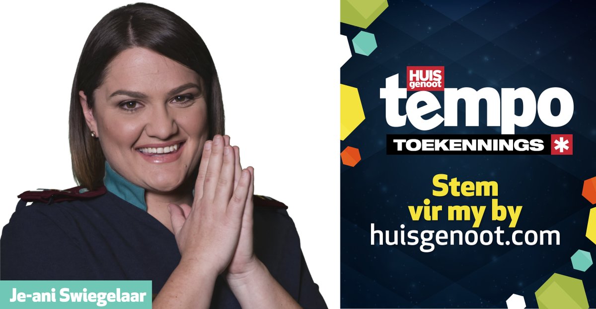 Wonderlik! <a href="/jeaniswiegelaar/">Je-ani Swiegelaar</a> van <a href="/BinnelandersTV/">BinnelandersTV</a> is benoem vir #Tempos2017! Stem so vir haar: bit.ly/tempos2017