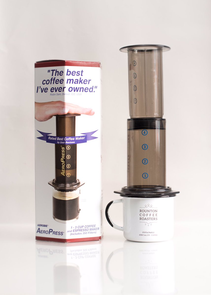 Grab yourself an Aeropress and bag of coffee from our retail shelves and we'll grind your coffee to go with it! #RountonCoffee