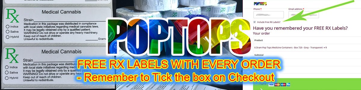 FREE RX LABELS AND FREE UK DELIVERY - September offer - #RX #PopTops poptops.shop