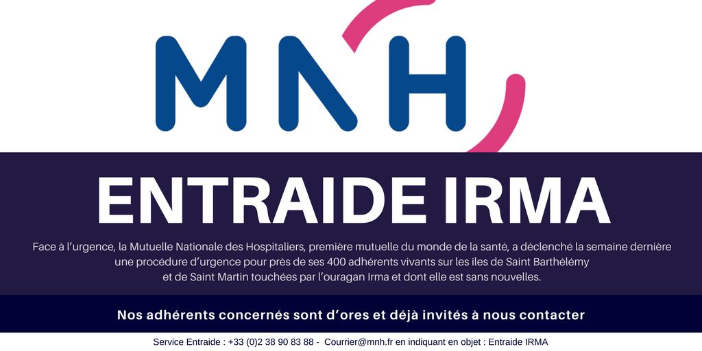 MNHmutuelle's tweet photo. [Communiqué #IRMA ] Lancement d'une procédure d'urgence pour les adhérents #MNH - Nous les invitons à nous contacter.
> RT appréciés https://t.co/pLHTiy2XYx