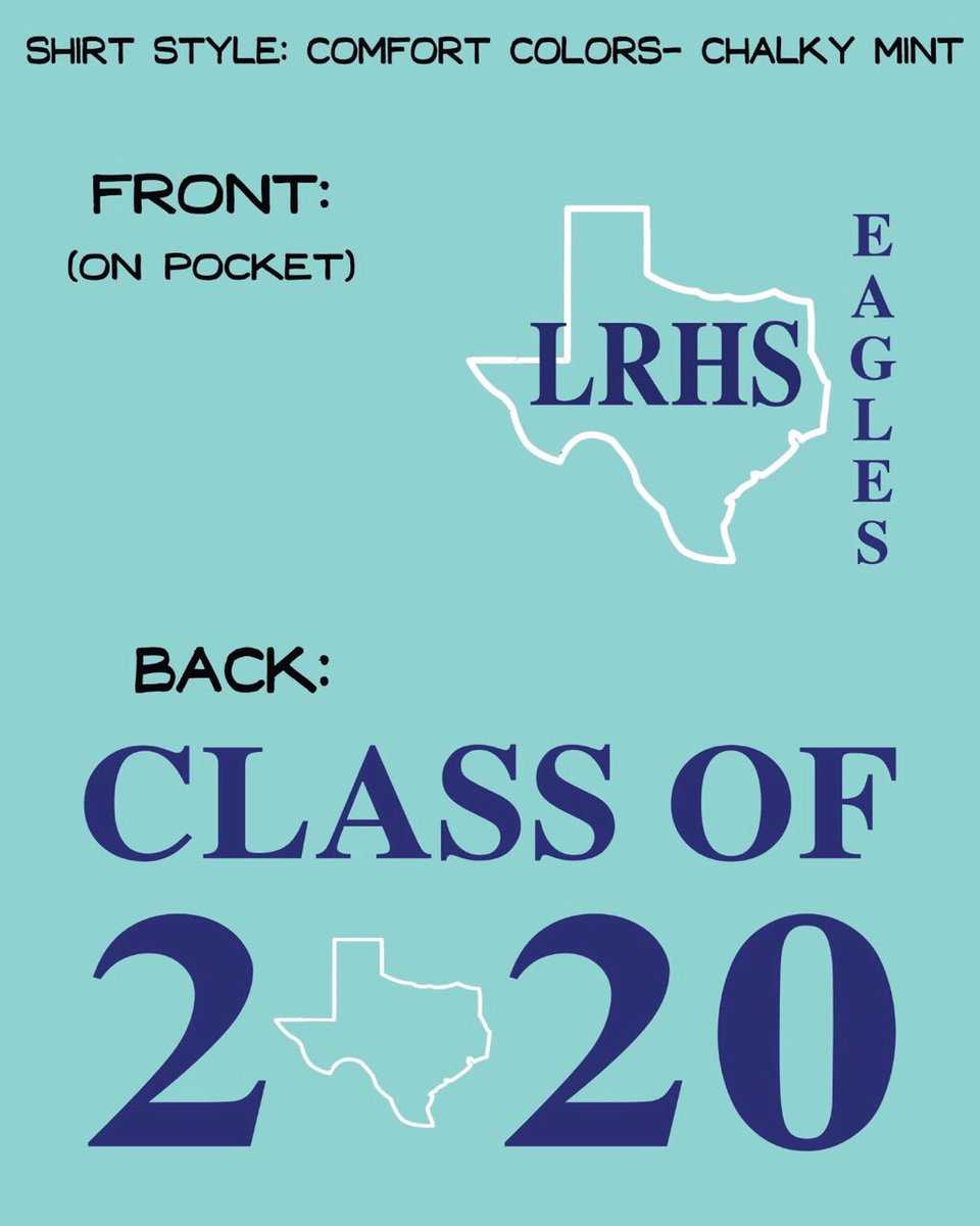 Shirt money is due this Friday!! Short sleeve only for $20!! Turn in to Mrs. Garcia in A-225 or at your lunch!!