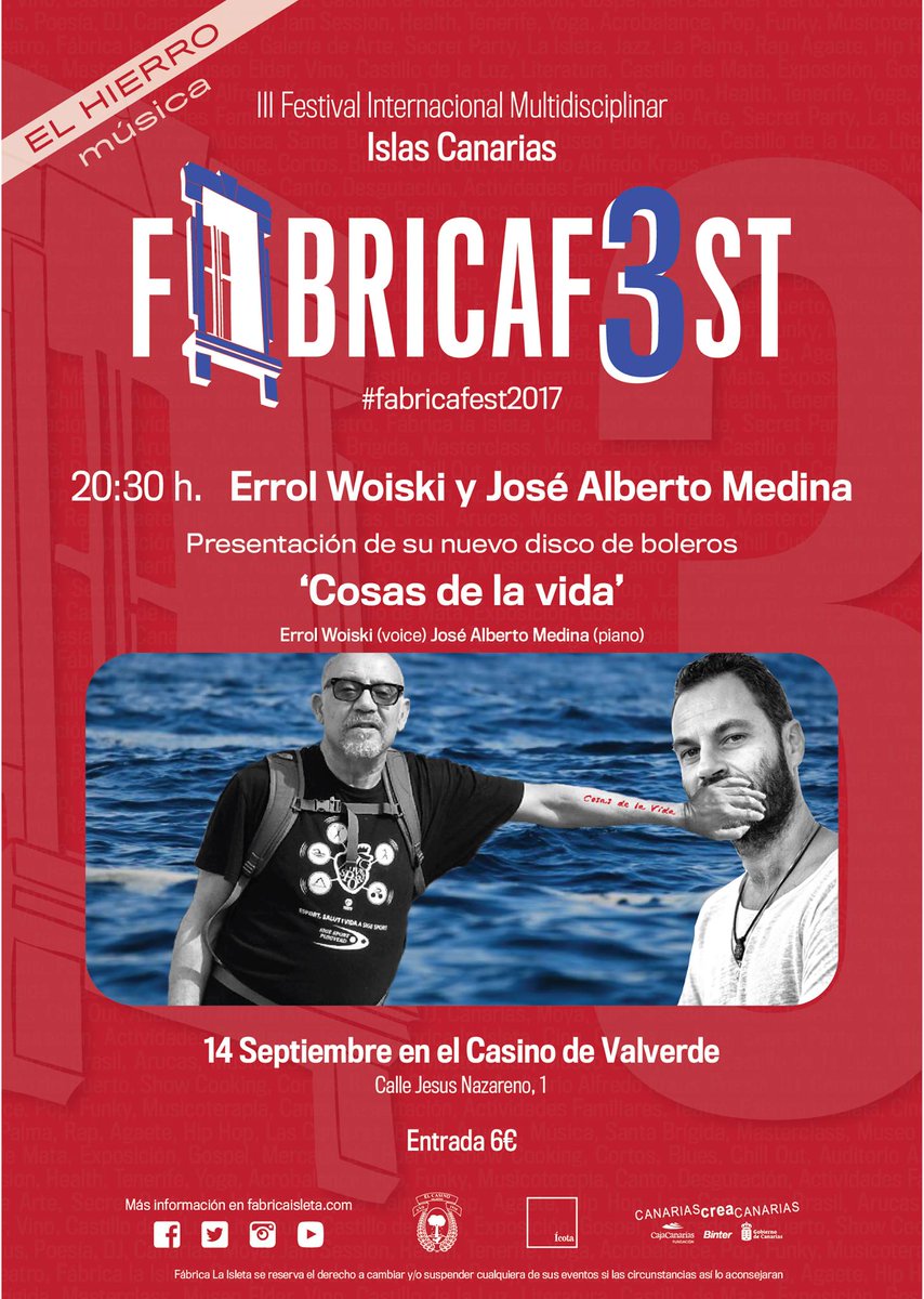 Mañana tienes una cita con el bolero. Festival multidisciplinar  #fabricafest2017
Entradas ya a la venta, te esperamos!!