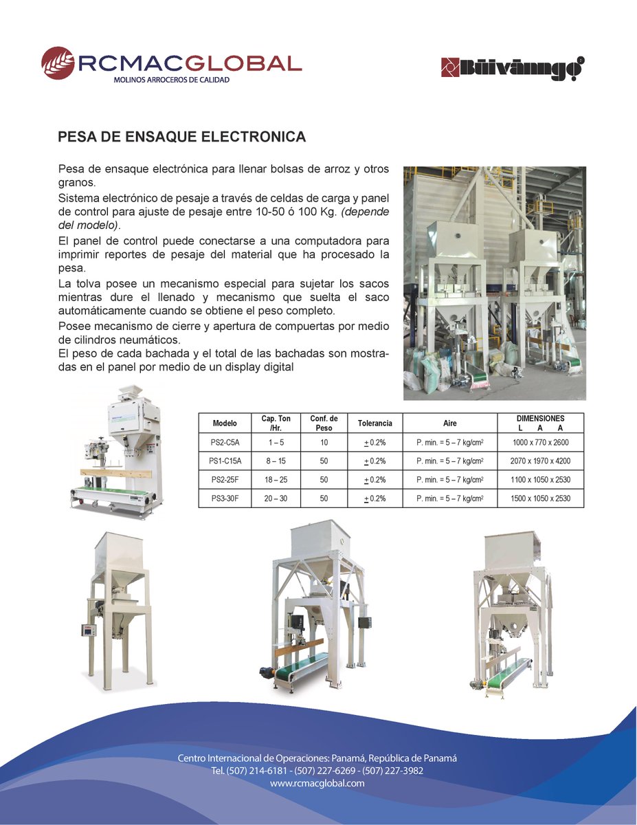 Pesa de ensaque electrónica para llenar bolsas de arroz y otros granos , sistema electrónico de pesaje a través de celdas de carga.