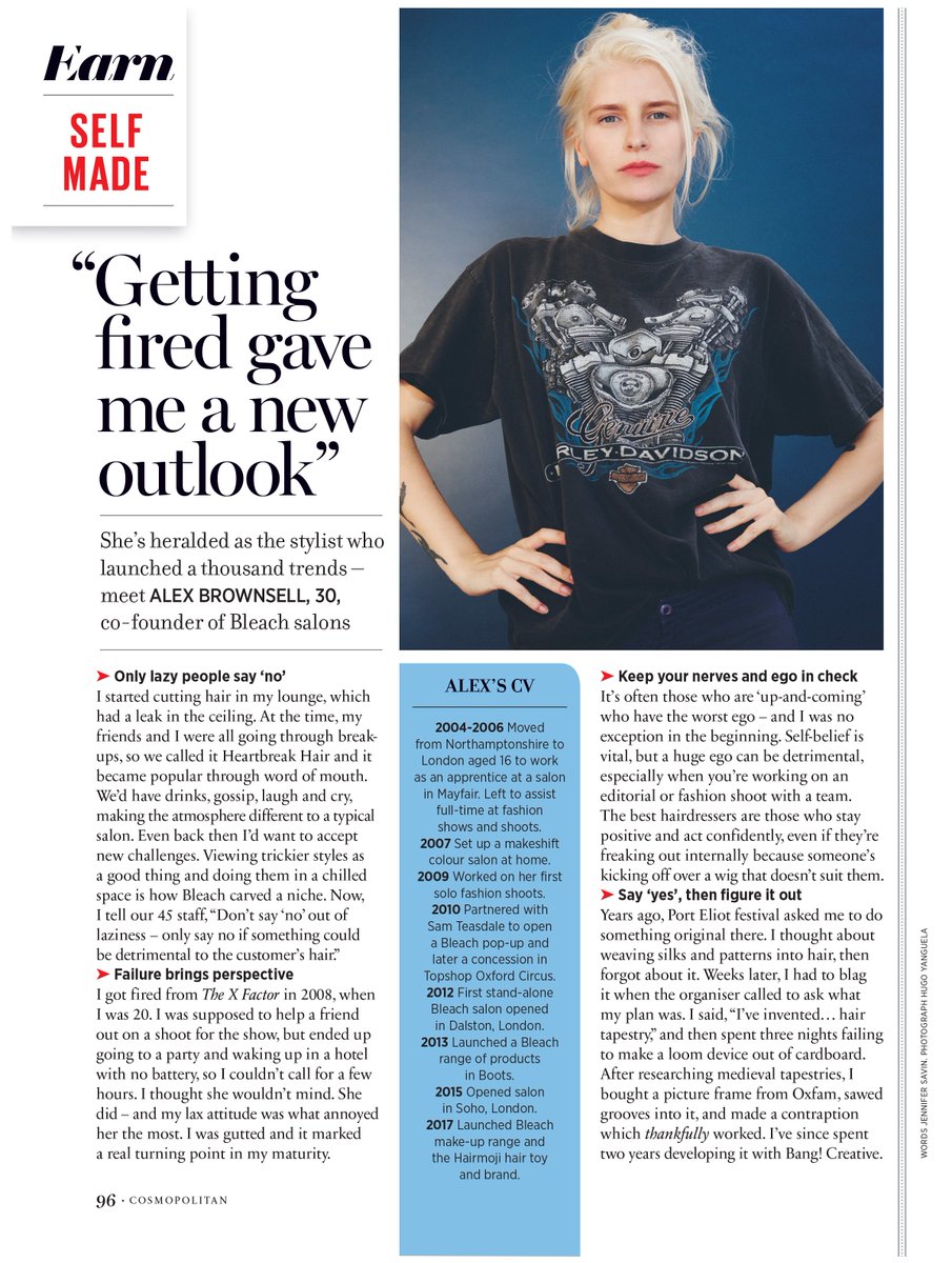 Streeters hairstylist @alexbrownsell 'Self Made' interview for <a href="/CosmopolitanUK/">Cosmopolitan UK</a>