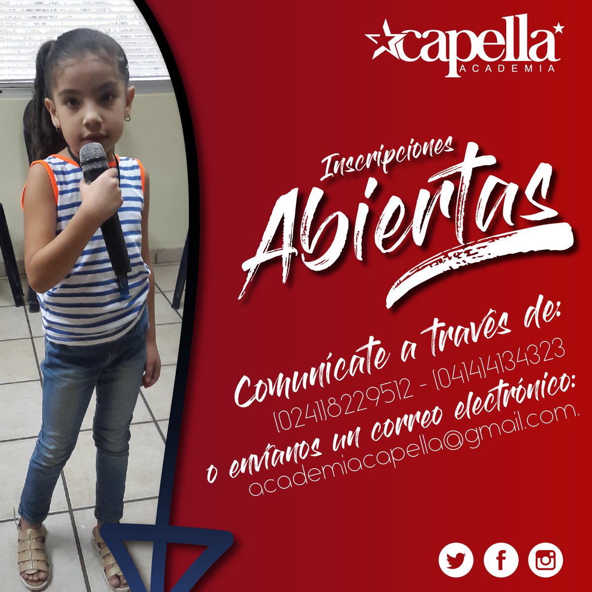 Si el canto es tu pasión llegaste al lugar indicado. En nuestra #Academiacapella nuestras inscripciones están abiertas, ¡No lo pienses mas!