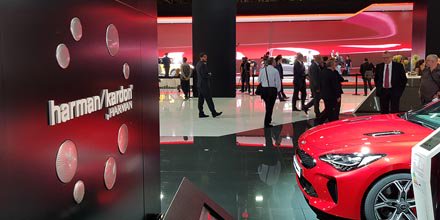 Harman's tweet photo. The new @Kia_Motors #Stinger comes with #HARMAN CLARI-FI and Quantum Logic technology for best-in-class sound to pump up the drive! https://t.co/gSRRrNu4tJ