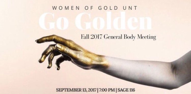 ItsAshuhhllee's tweet image. Don't go home, #GoGolden! Today at 7pm in Sage 116 with @WomenofGoldUNT !!💕💕💅