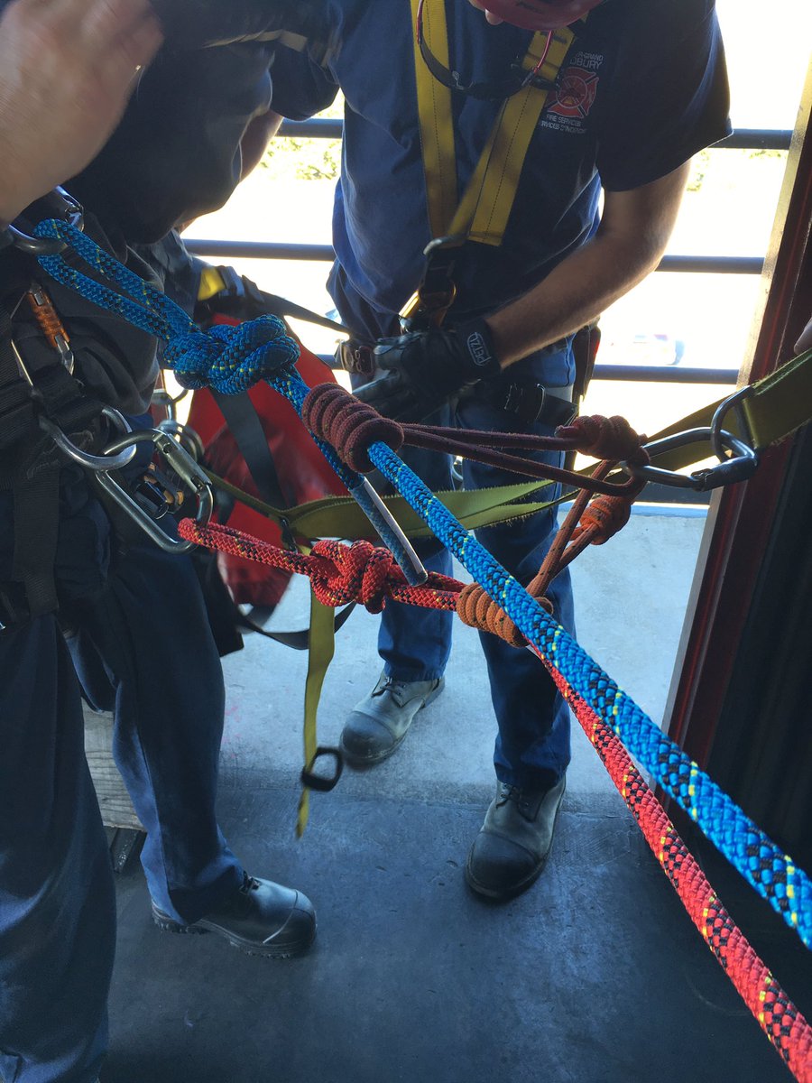 Rope Rescue training is underway throughout the city with career staff.