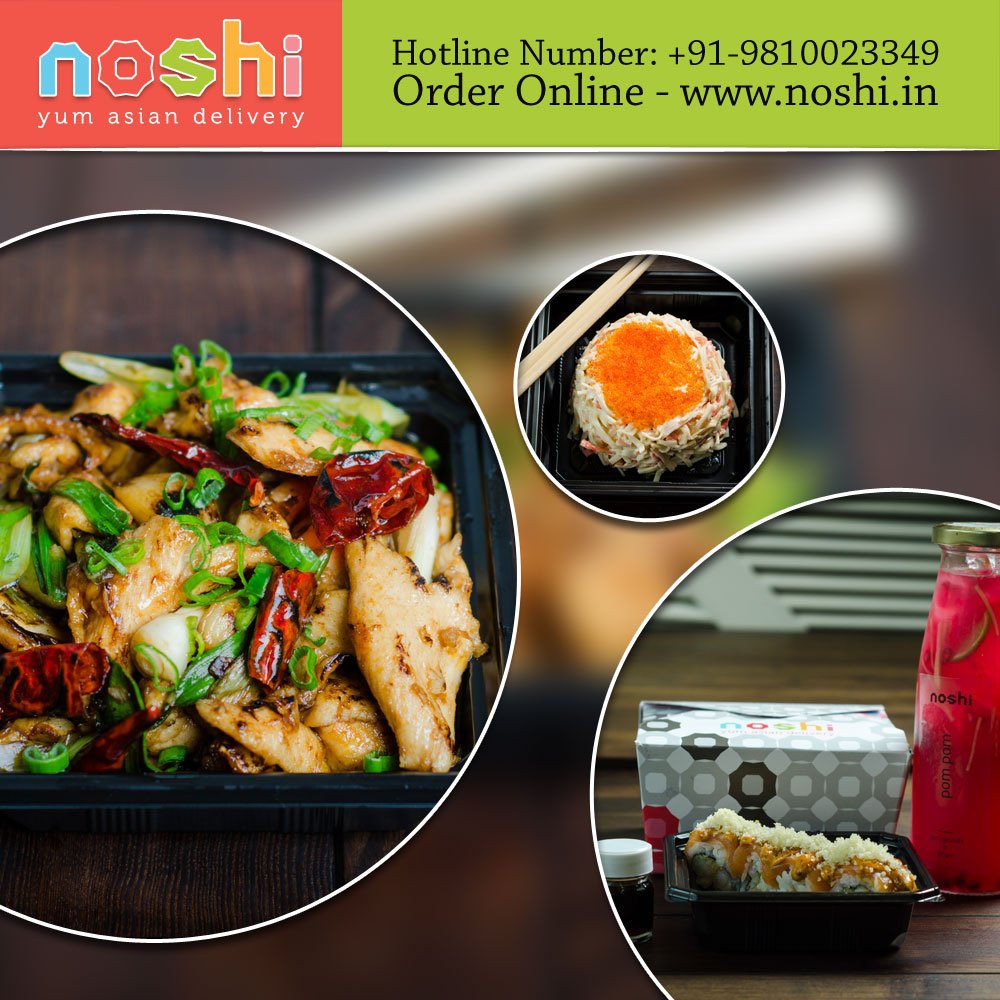 Order complete meals from Noshi for your mid week cravings.
#noshi #sushi #asiancuisine #homedelivery #orderonline #delhi #gk #dimsums