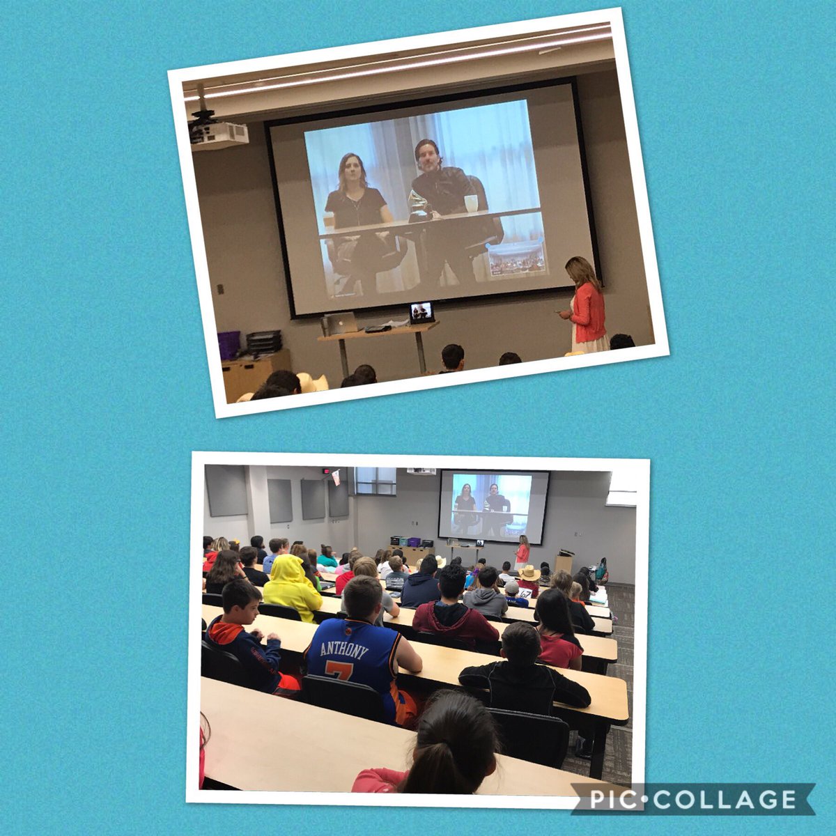 sarah_peffer's tweet photo. English classes @merrittschools had a wonderful experience getting to FaceTime Nashville songwriters @AliciaWarwick and @BrettJamesMusic https://t.co/LmcN7Wtu1Y