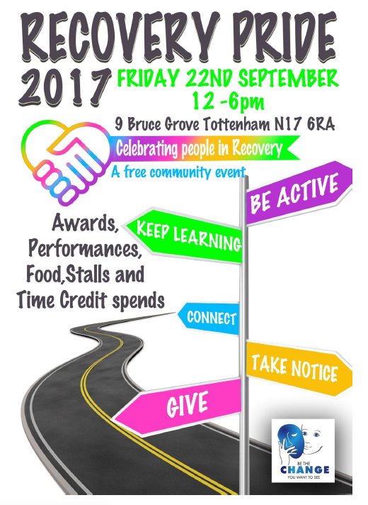 HAGA_alcohol's tweet photo. Join us on Friday 22 September to Celebrate Recovery. #Haringey #RecoveryPride https://t.co/jm1aO1AKhd