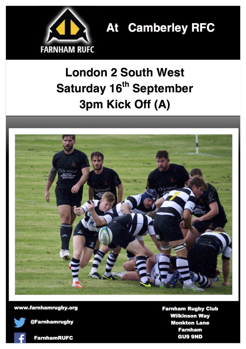 FarnhamRugby's tweet image. Big weekend ahead with a visit to local rivals @Camberleyrfc1. Looking to bounce back from last week with a win! Please come to support!