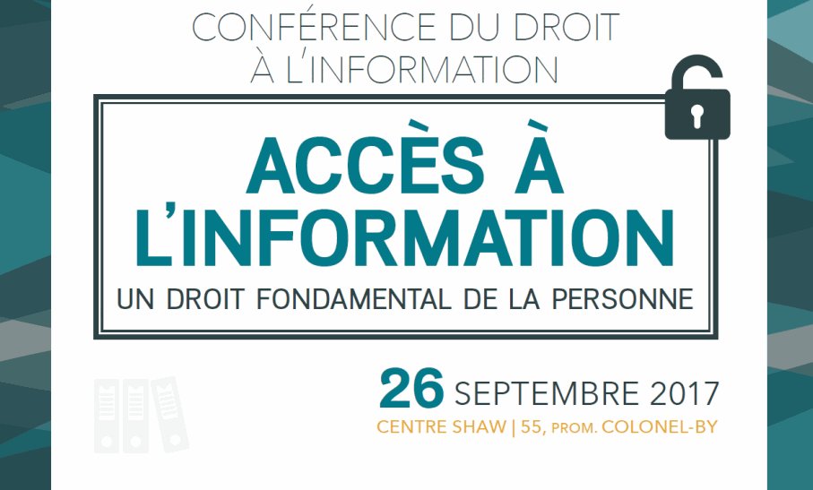 CI_OIC_Canada's tweet photo. Date à retenir! La Conférence du droit à l’information aura lieu le 26 sept. au @Shaw_Centre à #Ottawa. #DAI2017 https://t.co/Hn5gnFvyUW https://t.co/P0KuJcTiOW