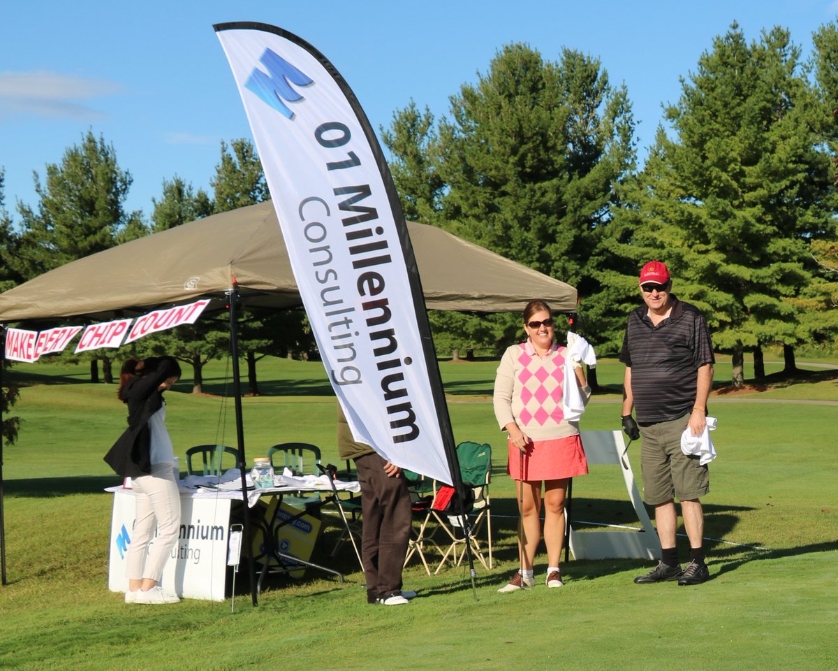 MillenniumMECC's tweet photo. Thank you to CAC CIO Ron Huxter and Assistant Deputy Minister Melanie Fraser for being great sports at the 2017 CAC Charity Golf Tournament! https://t.co/JoS6bdObRp