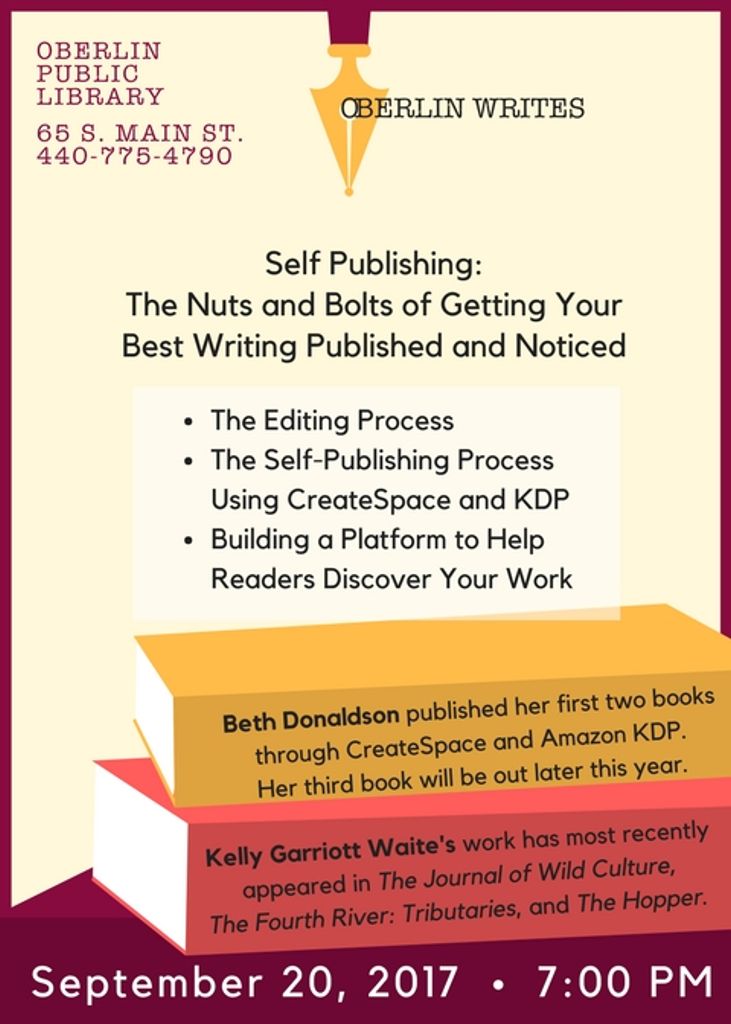 Another Self Publishing program to attend if you want to learn about getting works published!