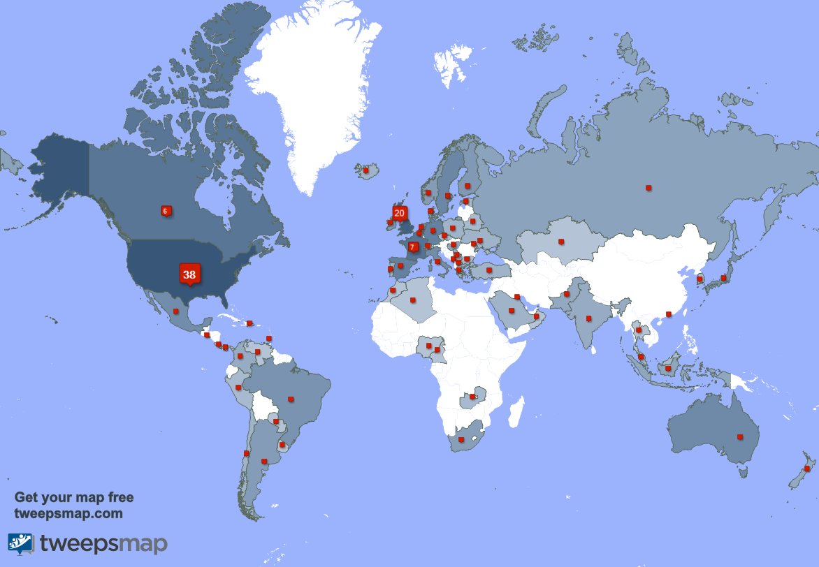 Selon tweepsmap.com/!arkanoid74 Mes followers vivent en: États-Unis(39%),Royaume-Uni(20%),France(7%)