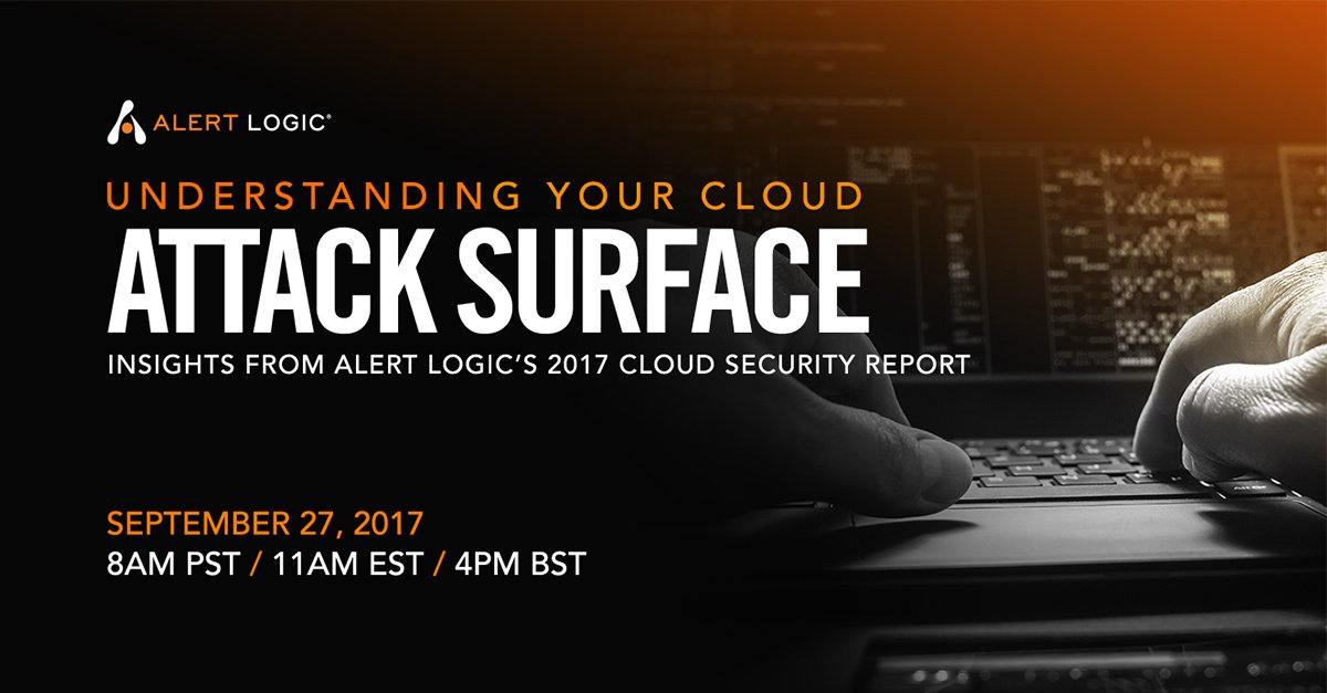 alertlogic's tweet image. Clear your calendar for Sep 27. Join Alert Logic and dive into the important insights from the #CloudSecurityReport. okt.to/IbaT4b