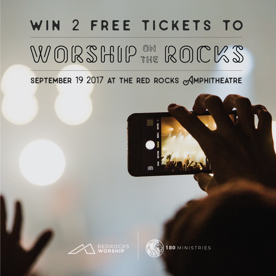We're doing a giveaway for 2 tickets to #WorshipOnTheRocks over on our Facebook page! facebook.com/redrocksworship