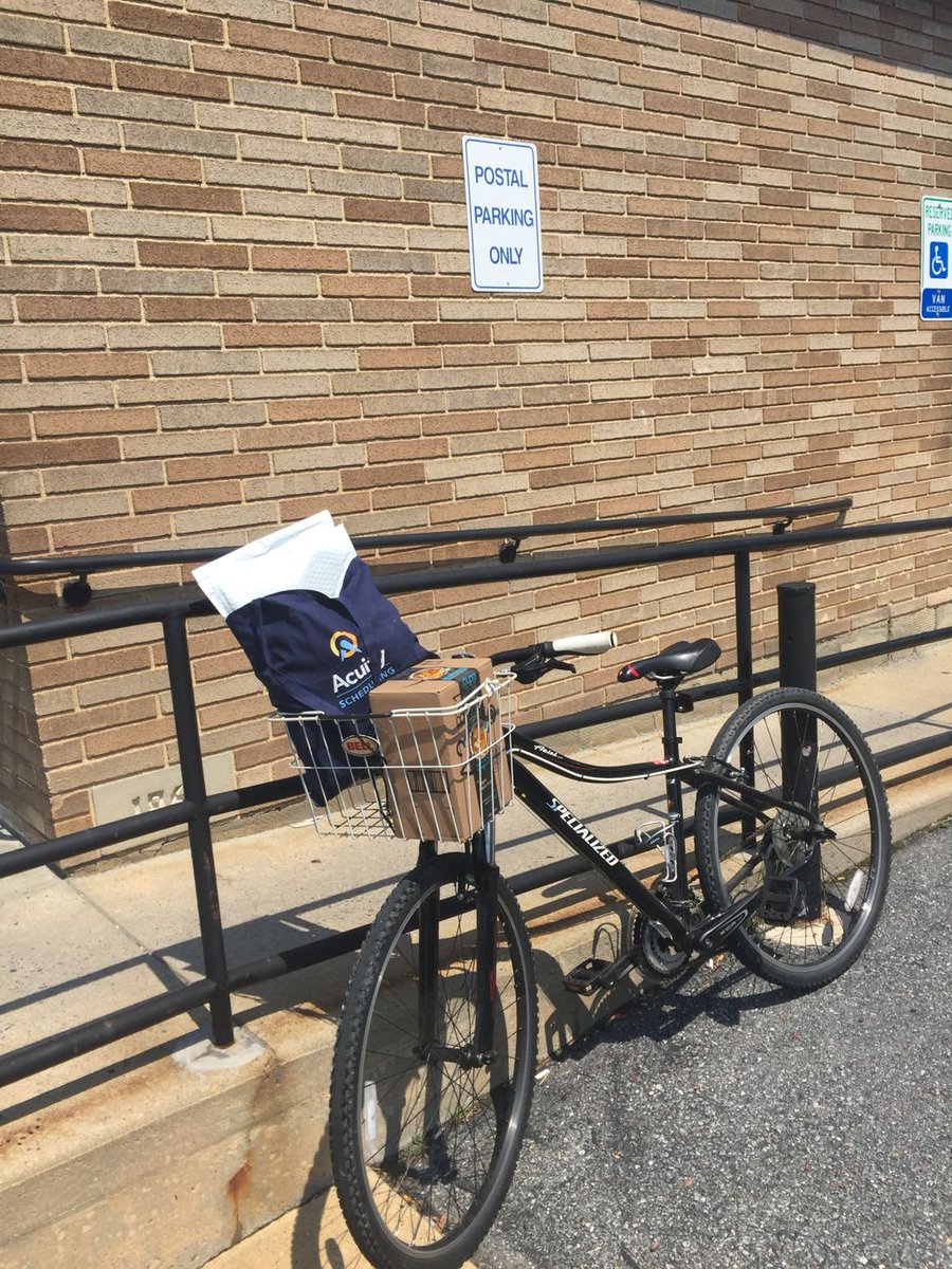 acuity's tweet photo. When part of your job requires you to mail cute things to awesome people &you ride your bike to the P.O. #winning #AcuityLove @AcuityNicole https://t.co/d6mOcRrzGW