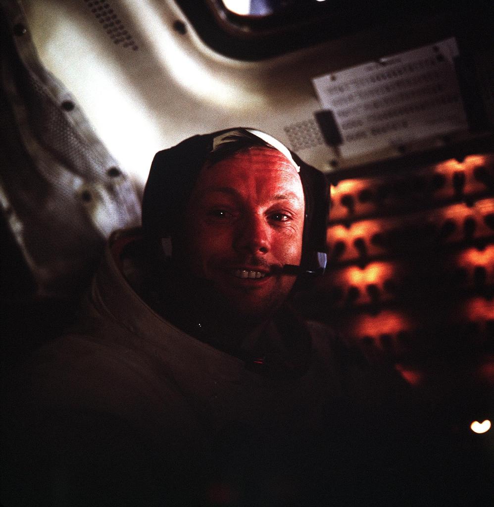 NASAhistory's tweet photo. #OTD in 1962, Neil Armstrong was offered a spot in the second-ever group of American astronauts #NewNine. Photo: Armstrong in lunar module. https://t.co/iKKAmKrWGt