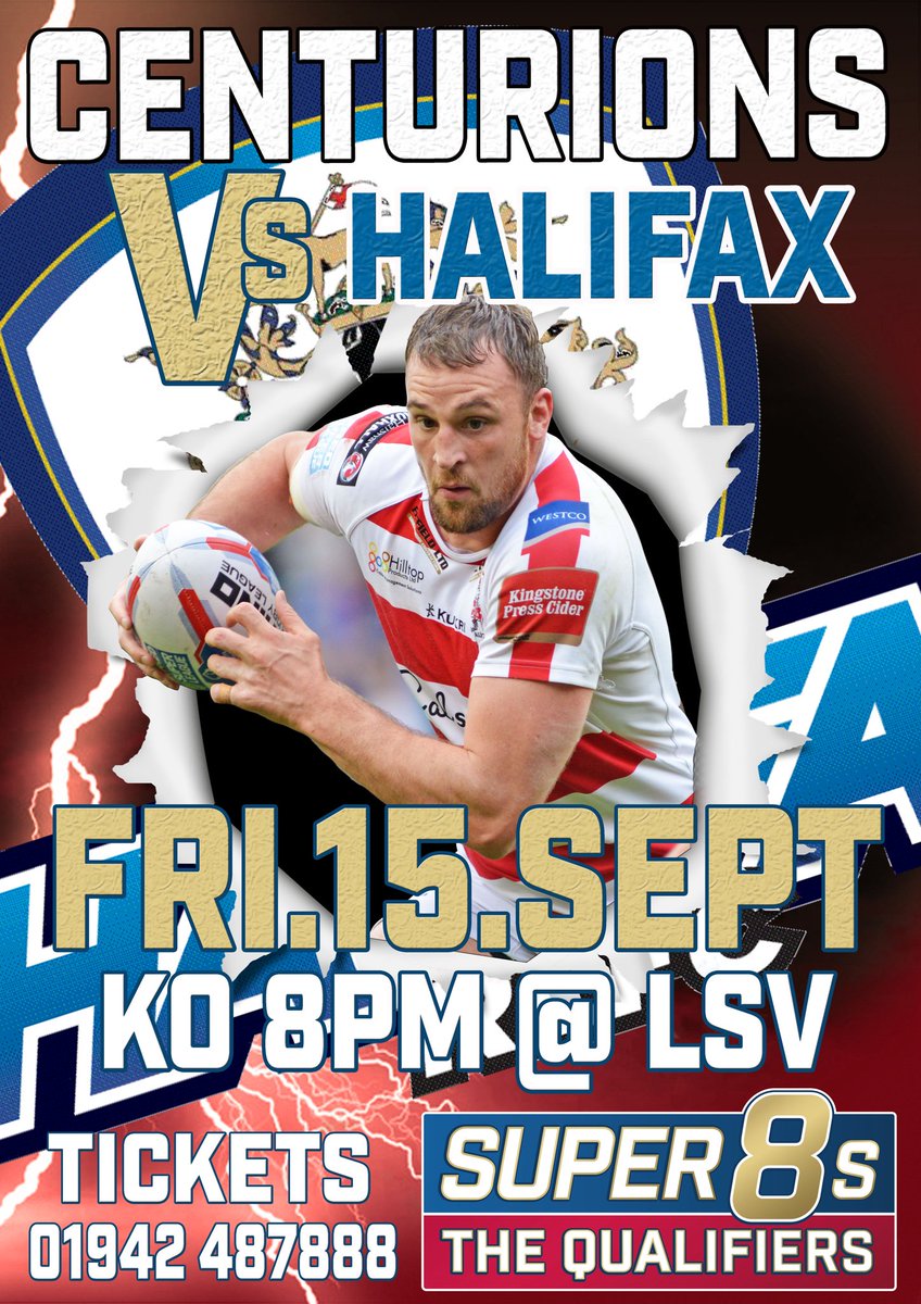 LeighLeopardsRL's tweet photo. Our final home #Super8Qualifier is this FRIDAY, when we welcome @Halifax_RLFC to LSV. Tickets are on sale now! https://t.co/xF9uGJasVs https://t.co/mDlz6aLa82