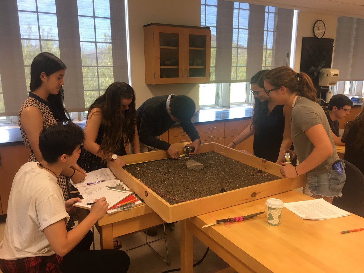 cpquinn2's tweet photo. Students working hands on in the #archaeology lab, learning how to draw plan maps. #ARCH106 #experientallearning @HamiltonCollege https://t.co/dIDNITkpPy