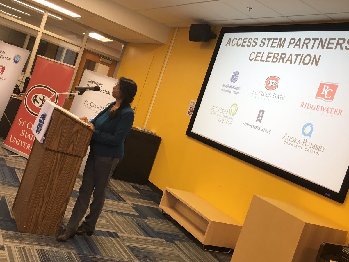 stcloudstate's tweet photo. Latha Ramakrishnan recognizes our #ACCESSSTEM partners and $5 million NSF award at the celebration @NorthHennepin https://t.co/jkZYbmcEY3