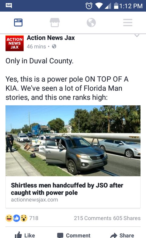 MelissaAStaley's tweet photo. @FSBigBob 
#OnlyinFlorida https://t.co/f6UZPUmsGX