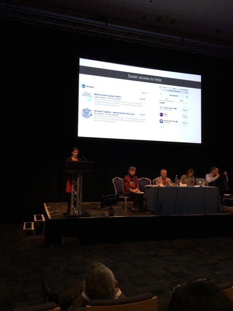 DrJacintaTan's tweet photo. Impressive Welsh young person Ruth Chohan proposing "Social media is good for mental health" #capfac2017 @RCPsych https://t.co/eXbGg2X0eU