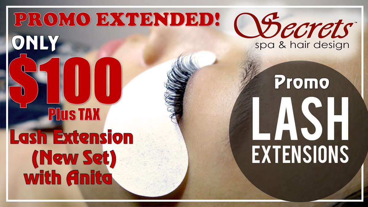 SSHairDesign's tweet image. Extend your Beauty and Save! Save! Save! Due to our clients demand,  Secrets Spa Lash Extension Best Deal of the month is Extended!!!