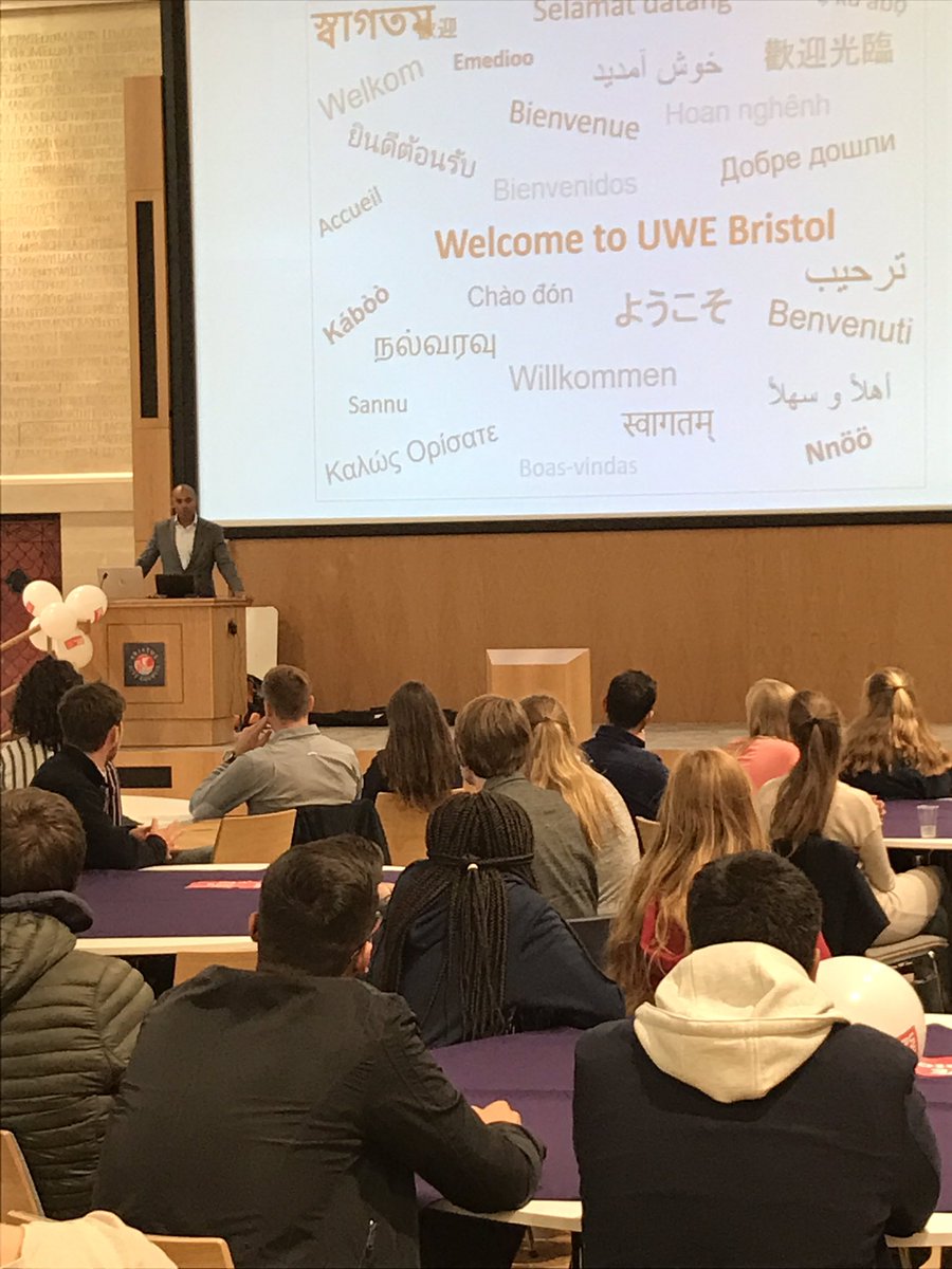 Mayor of Bristol <a href="/MarvinJRees/">Marvin Rees</a> welcoming <a href="/UWEBristol/">UWE Bristol</a> students at Bristol City Hall