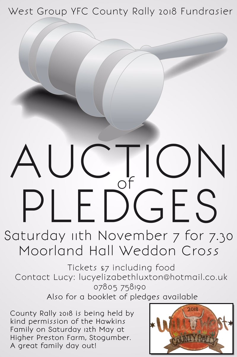 WestGroupYFC's tweet photo. Tickets are available to book #YFC #auction @SomersetYFC https://t.co/R377U049g7