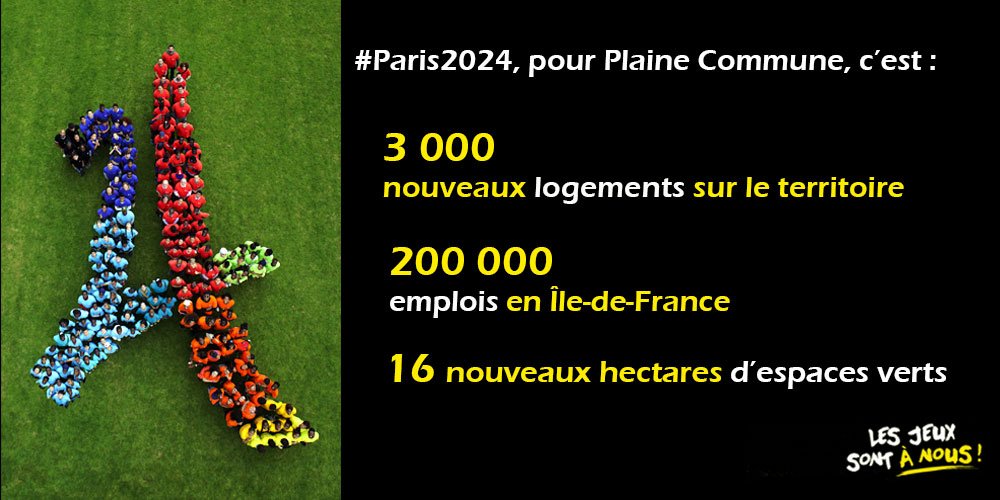 #LesJeuxSontAnous ! #Paris2024 : une opportunité sans précédent pour Plaine Commune et ses habitants! goo.gl/ByRv1z #AnousLesJeux