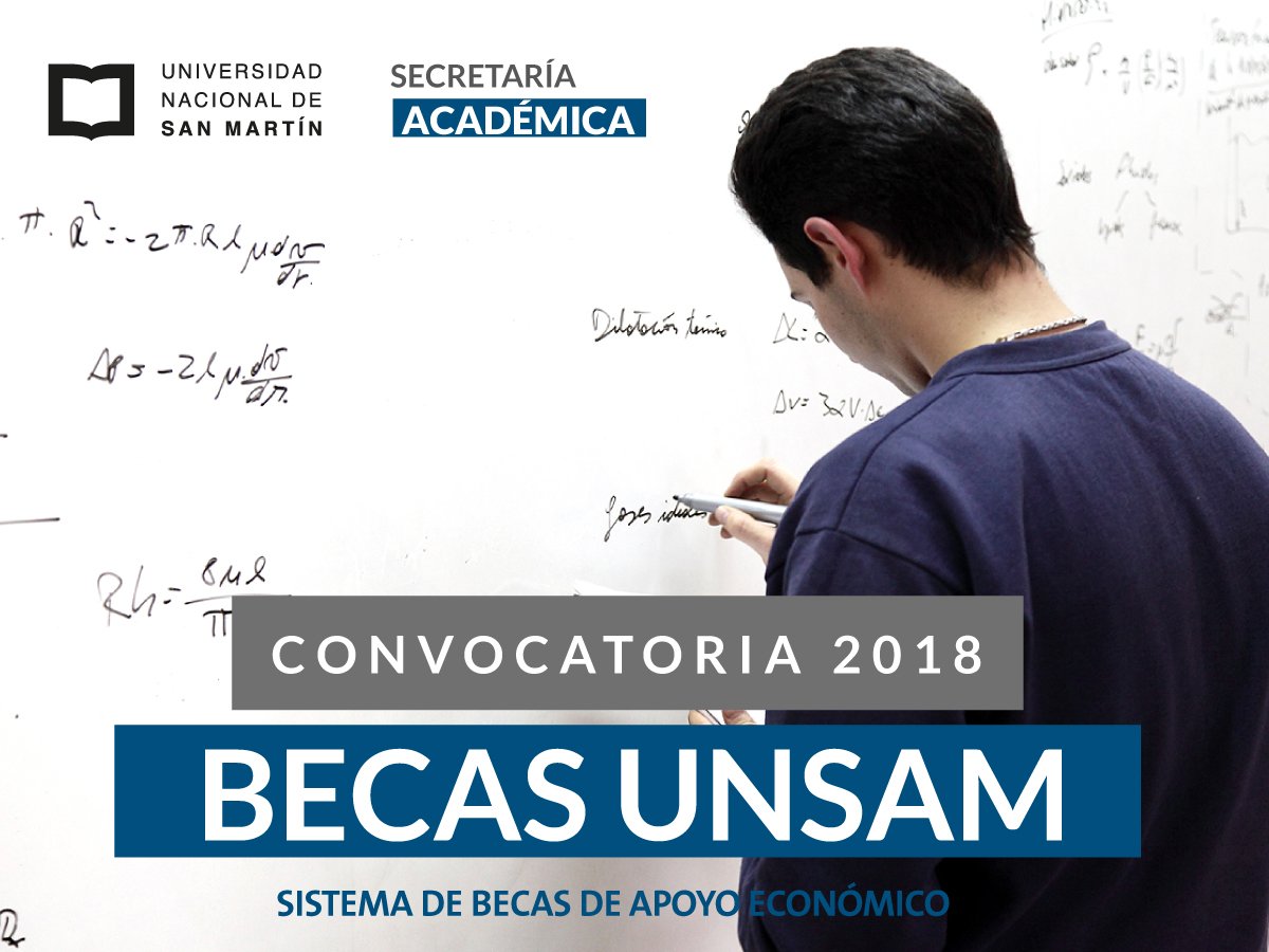 Académica UNSAM (@academicaunsam) on Twitter photo ABIERTA CONVOCATORIA BECAS UNSAM 2018, RENOVANTES HASTA 29/09, NUEVOS POSTULANTES 2/10 AL 1/12, +INFO bit.ly/2wYY9Dv <a href="/unsamoficial/">Universidad Nacional de San Martín</a> ABIERTA CONVOCATORIA BECAS UNSAM 2018, RENOVANTES HASTA 29/09, NUEVOS POSTULANTES 2/10 AL 1/12, +INFO bit.ly/2wYY9Dv <a href="/unsamoficial/">Universidad Nacional de San Martín</a>