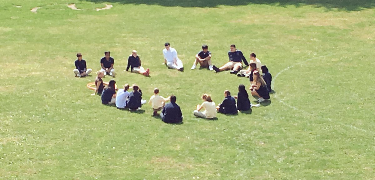 One of our classes enjoying the nice weather!