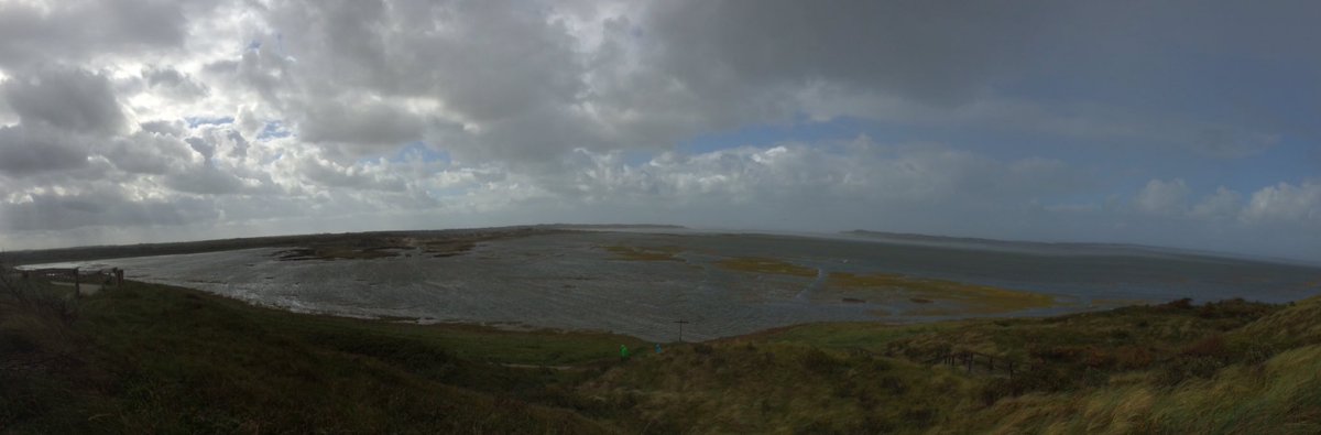 Plensbui in volle Slufter tijdens zuidwesterstorm op Texel! #Panorama #DeSlufter #Texel
