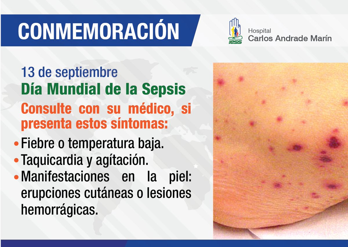 IESS_YoTeGuio's tweet photo. Una herida infectada puede ser causante de #sepsis, asiste a una Casa de Salud si presentas los siguientes síntomas. @IESSec https://t.co/JeS2lbgkXf