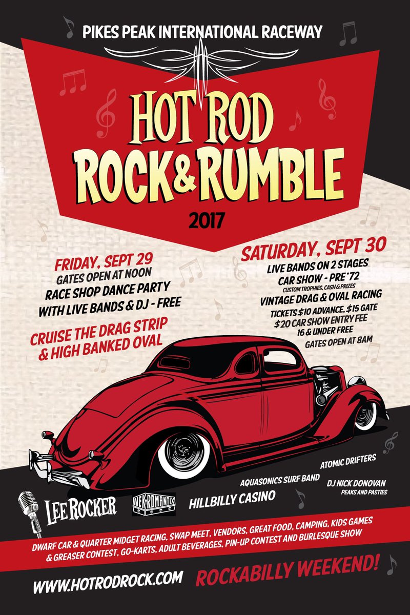 Nekromantix are playing the Hotrod Rock &amp; Rumble 2017 @ Pikes Peak International Raceway. Fountain Colorado.