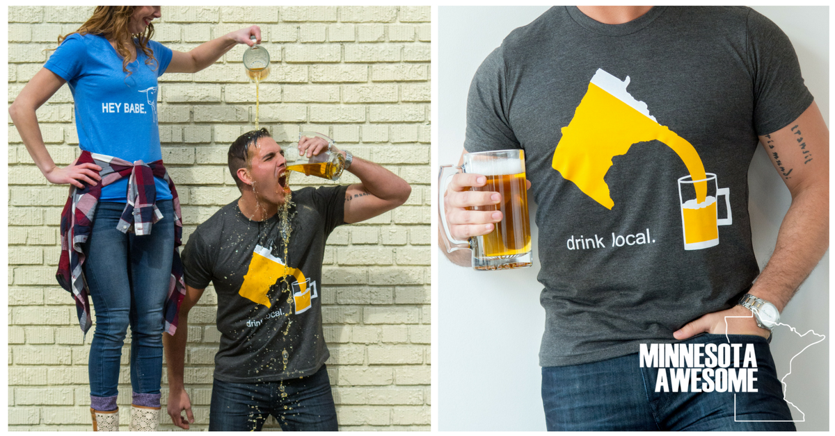 minnawesome's tweet photo. We go all out when we #drinklocal Shop: https://t.co/CHfuzKFjhR for #minnesota #tshirts and show your #minnesotanice https://t.co/zu58D4W5ot