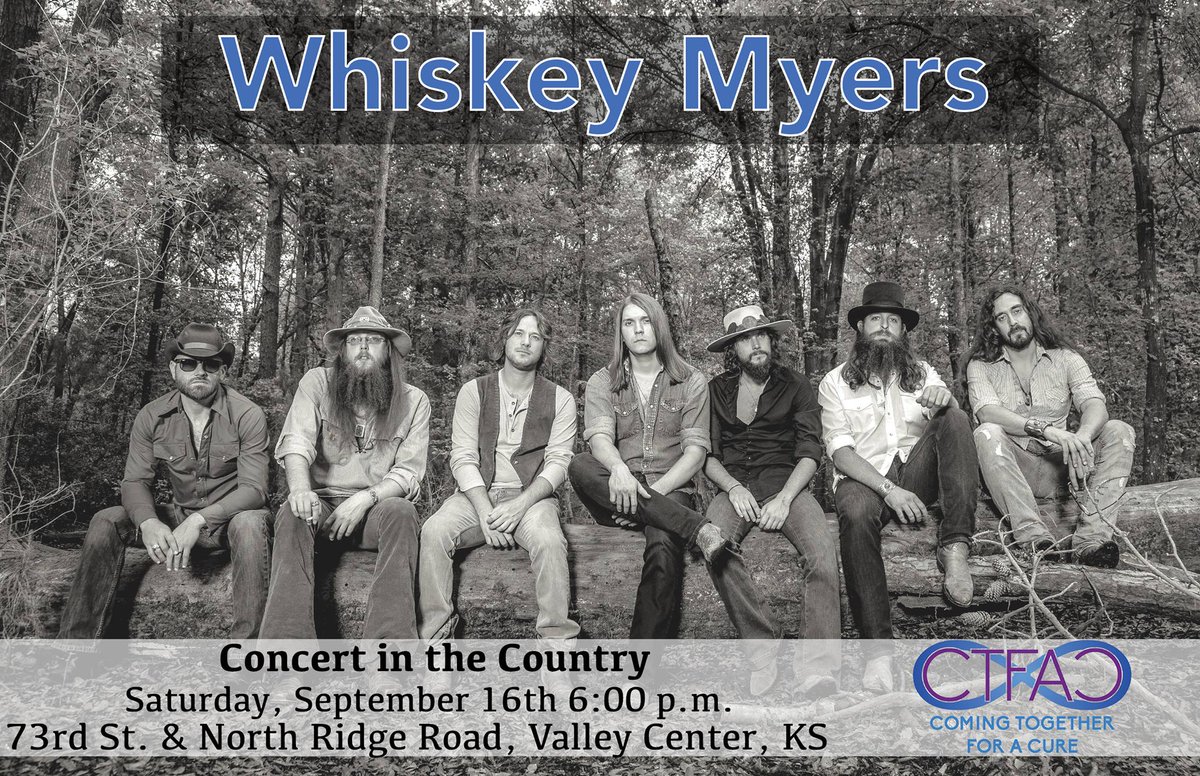 whiskeymyers's tweet photo. Come on out and support #comingtogetherforacure THIS Saturday in Valley Center, KS! Tickets here: https://t.co/uPg00jIqTF https://t.co/wKhhp2xvxL