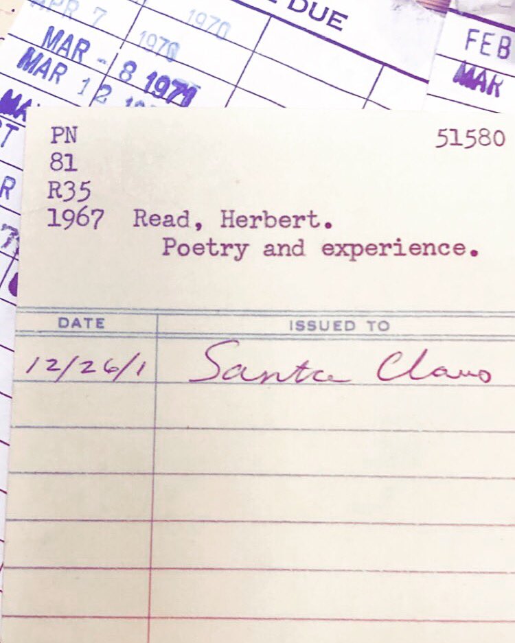 ENCLC's tweet image. @ENCLC  who knew Santa was an alum?#enc4me #overduebook #neaselibrary